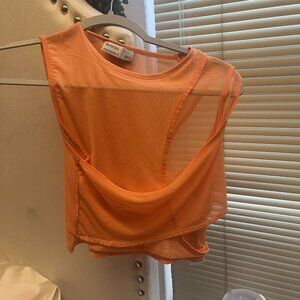 orange crop top